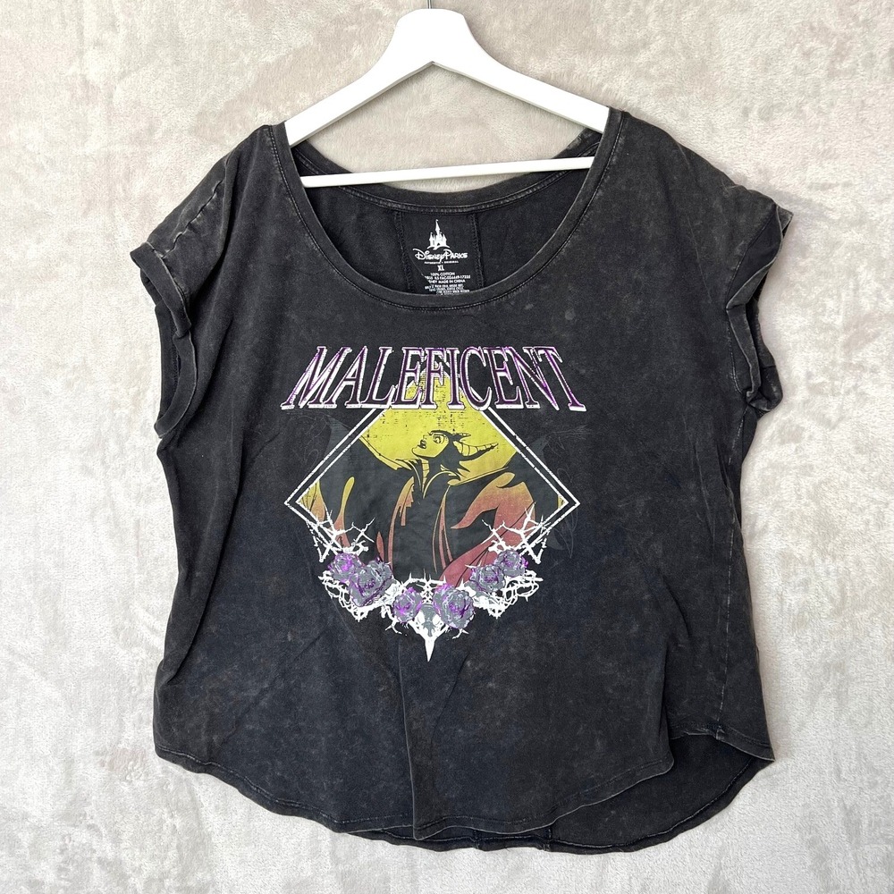 Disney Parks‎ Boutique Maleficent Muscle Tee XL Acidwash Black